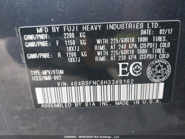 Subaru c0 2017 4S4BSFNC6H3349162 Image 9
