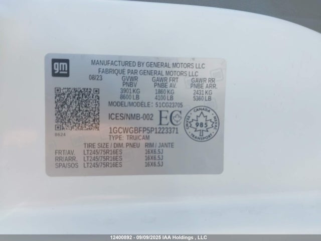 1GCWGBFP5P1223371 Chevrolet lv1