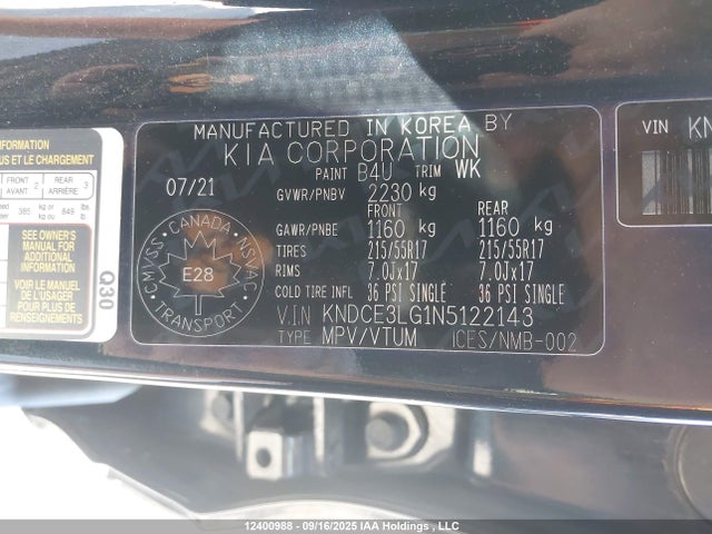 KNDCE3LG1N5122143 KIA Niro