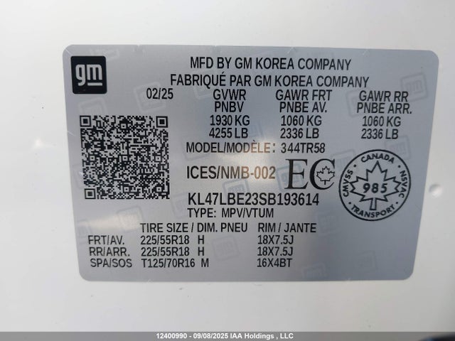 KL47LBE23SB193614 Buick lih