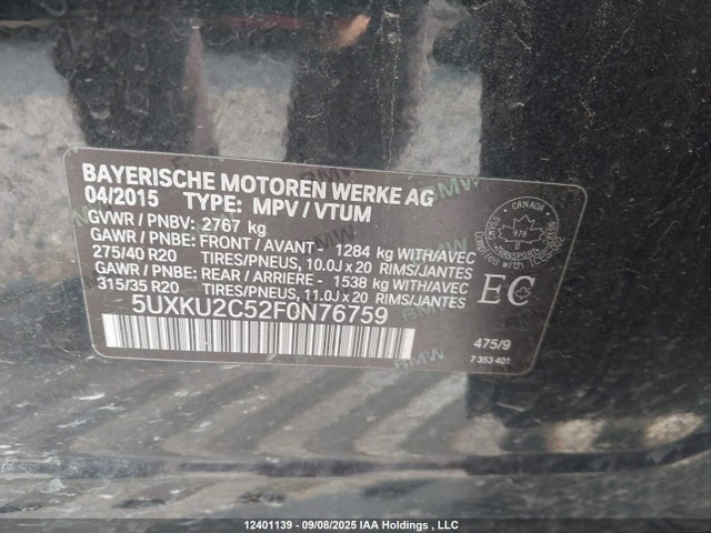 BMW X6 2015 5UXKU2C52F0N76759 Image 18