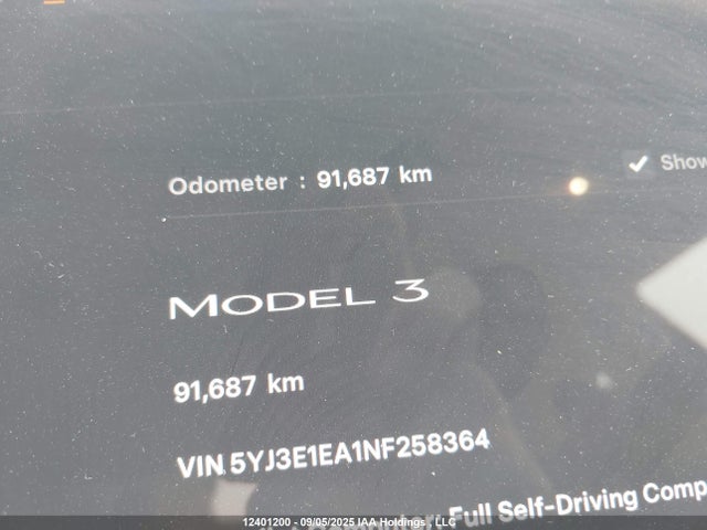 Tesla 2022 2022 5YJ3E1EA1NF258364 Image 15