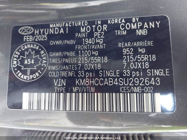 KM8HCCAB4SU292643 Hyundai mpi nu pe