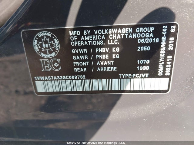 1VWAS7A32GC069732 Volkswagen 1.8t