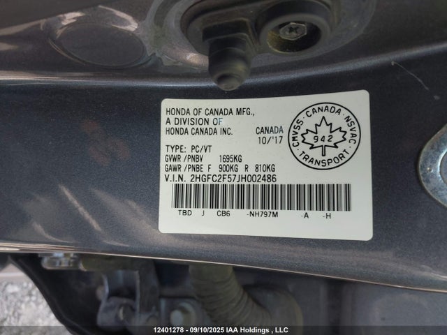 2HGFC2F57JH002486 Honda k20c2