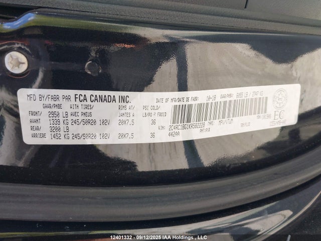 2C4RC1BG1KR582228 Chrysler Pacifica
