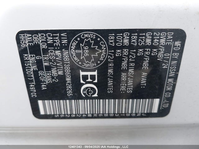 Nissan Rogue 2024 JN8BT3BB6RW428265 Image 9