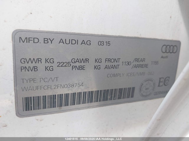 Audi flex fuel capable engine 2015 WAUFFCFL2FN038754 Image 18
