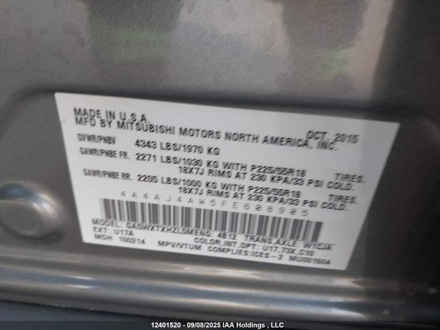Mitsubishi dohc mivec 2015 4A4AJ4AW5FE608905 Image 18