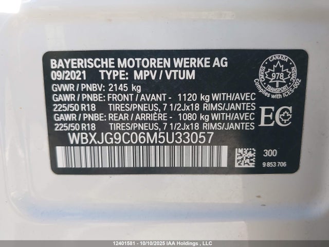 WBXJG9C06M5U33057 BMW X1