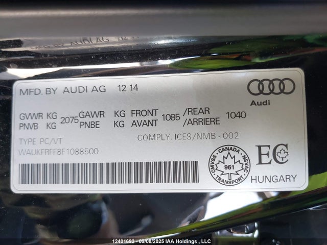 Audi A3 2015 WAUKFRFF8F1088500 Image 9