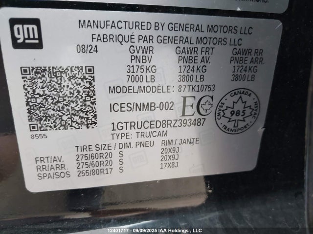 1GTRUCED8RZ393487 GMC l84