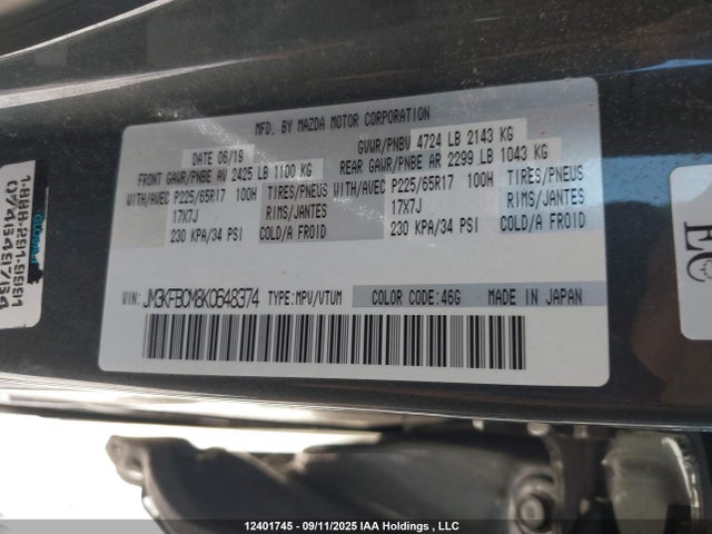 Mazda py cylinder deactivation 2019 JM3KFBCM8K0648374 Image 9