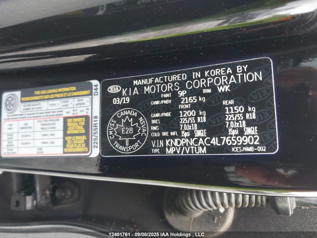 KIA gdi theta ii 2020 KNDPNCAC4L7659902 Image 9