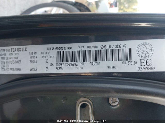 RAM 1500 2017 1C6RR7LTXHS836837 Image 9