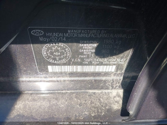 5NPEB4AC4EH943647 Hyundai gamma