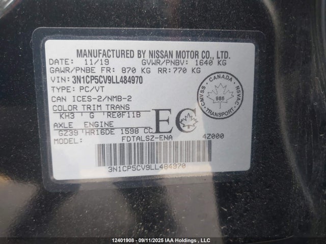 Nissan Kicks 2020 3N1CP5CV9LL484970 Image 17