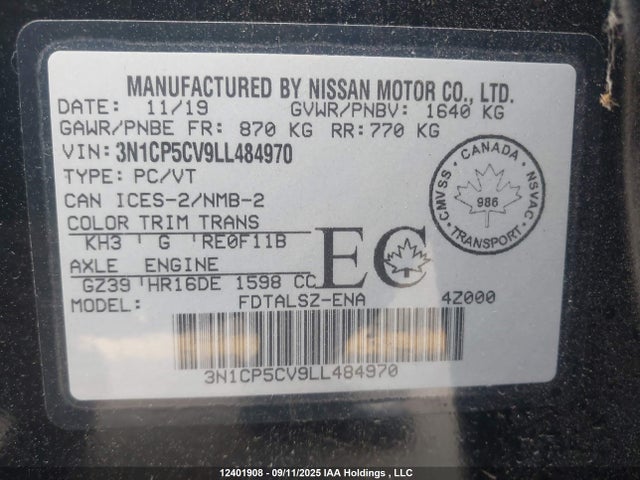 Nissan Kicks 2020 3N1CP5CV9LL484970 Image 9