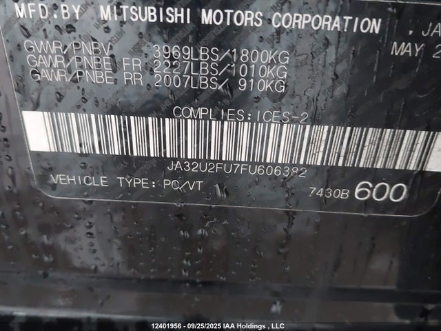 Mitsubishi dohc mivec 2015 JA32U2FU7FU606382 Image 9