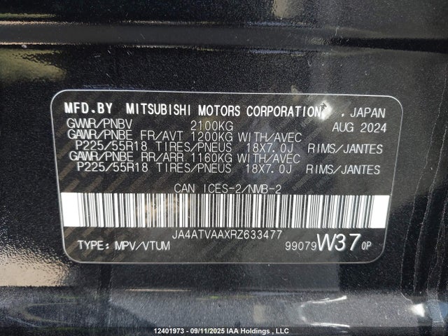 Mitsubishi tc/ic mivec 2024 JA4ATVAAXRZ633477 Image 19