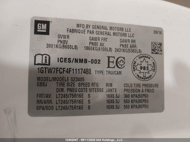 GMC l20 2015 1GTW7FCF4F1117480 Image 9
