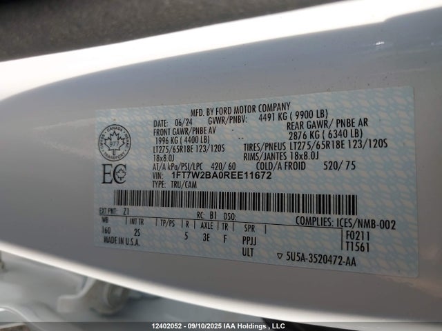 Ford F-250 2024 1FT7W2BA0REE11672 Image 9