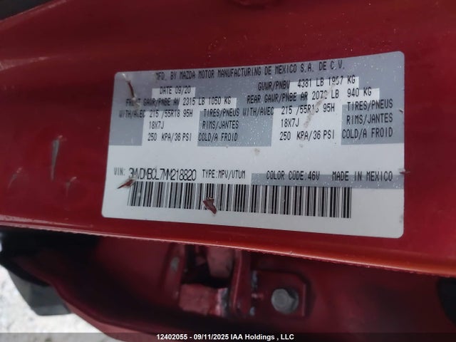 Mazda py 2021 3MVDMBCL7MM218820 Image 9
