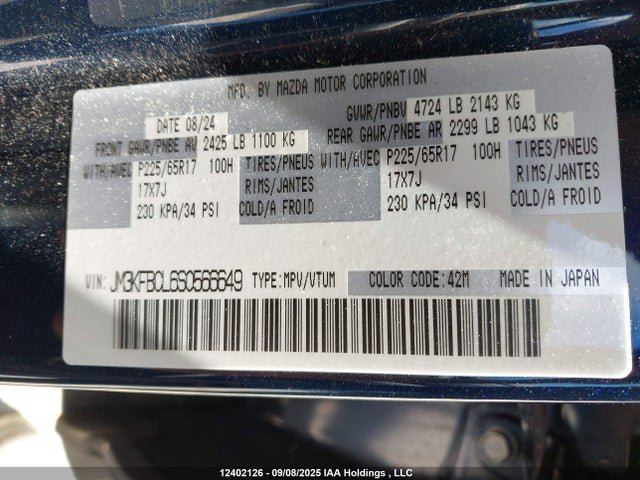Mazda py 2025 JM3KFBCL6S0566649 Image 9