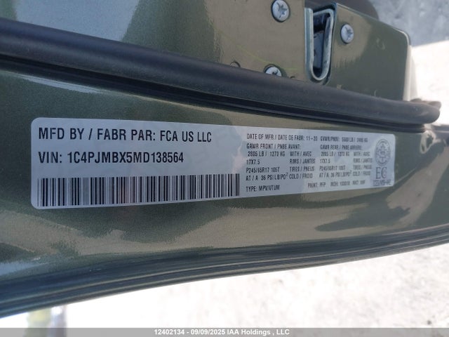 Jeep 2021 2021 1C4PJMBX5MD138564 Image 9