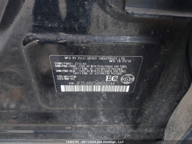 JF2SJHDC5GH555144 Subaru Turbo C0
