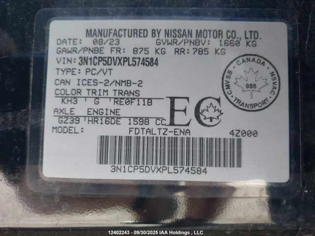 Nissan Kicks 2023 3N1CP5DVXPL574584 Image 9