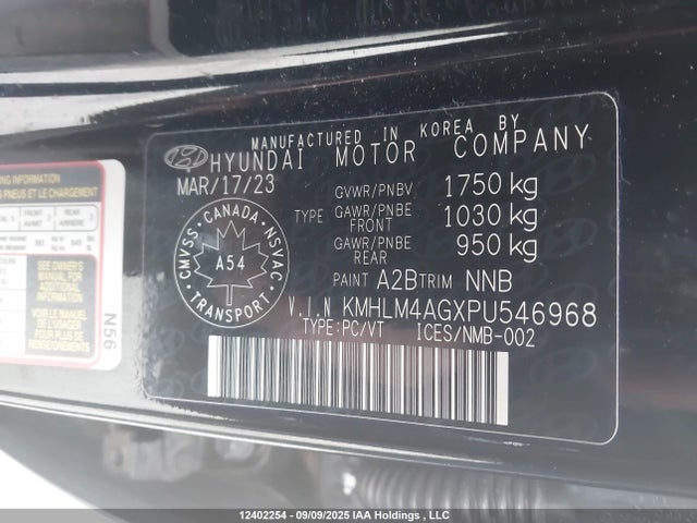 KMHLM4AGXPU546968 Hyundai mpi nu pe