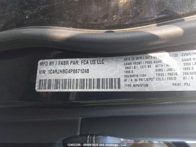 1C4RJHBG4P8871248 Jeep Grand Cherokee