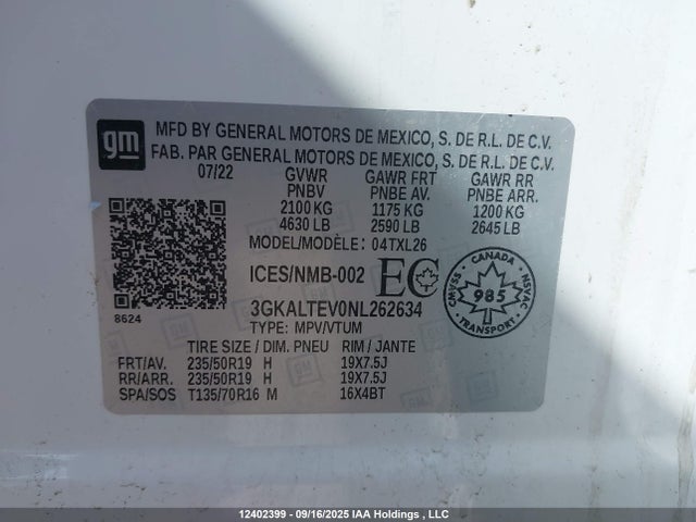 3GKALTEV0NL262634 GMC lyx