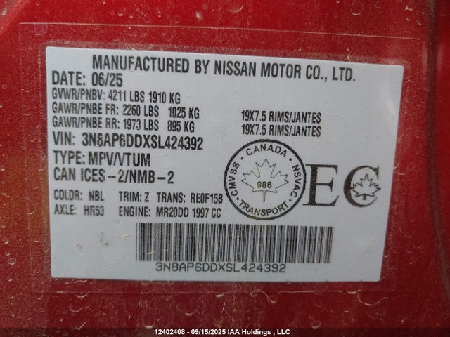 Nissan kicks mpv 2025 3N8AP6DDXSL424392 Image 19