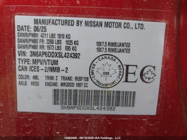 Nissan kicks mpv 2025 3N8AP6DDXSL424392 Image 9