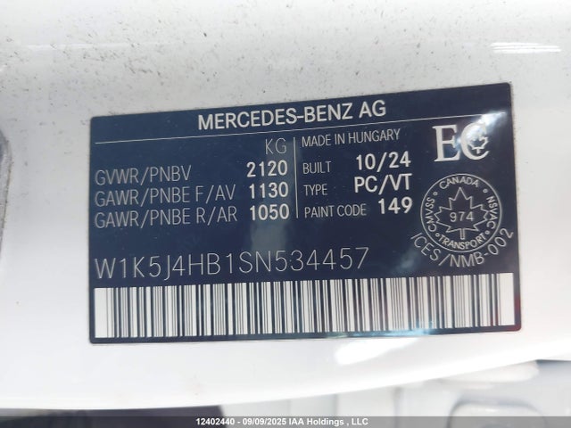 W1K5J4HB1SN534457 Mercedes-Benz m260