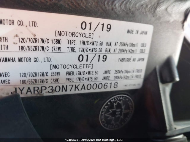 Yamaha FJR1300 2019 JYARP30N7KA000618 Image 15