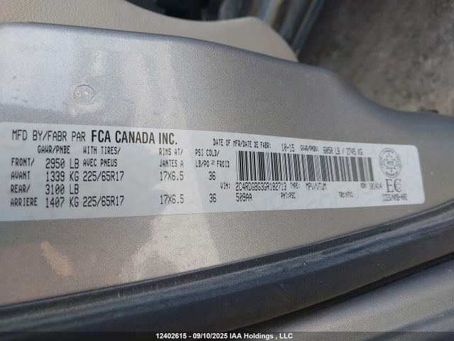 Dodge Grand Caravan 2016 2C4RDGBG3GR182713 Image 9