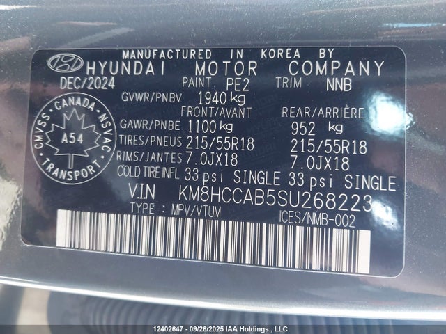 Hyundai mpi nu pe 2025 KM8HCCAB5SU268223 Image 9