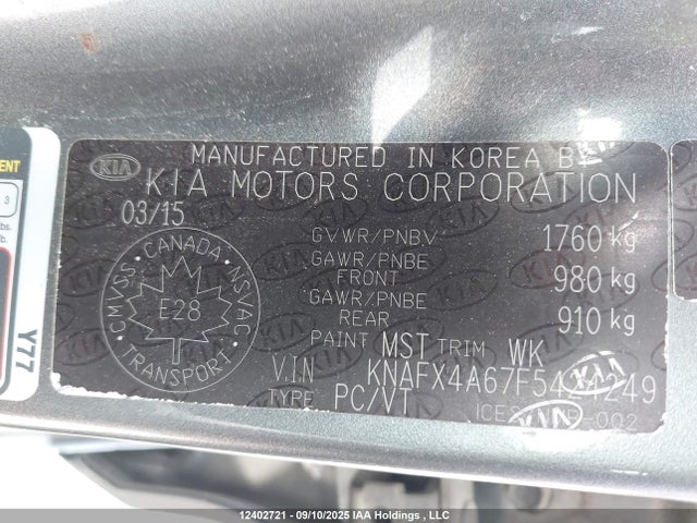 KIA dohc mpi nu 2015 KNAFX4A67F5424249 Image 9