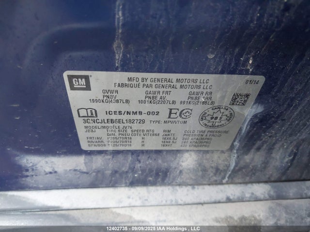 3GNCJLEB6EL182729 Chevrolet LUV