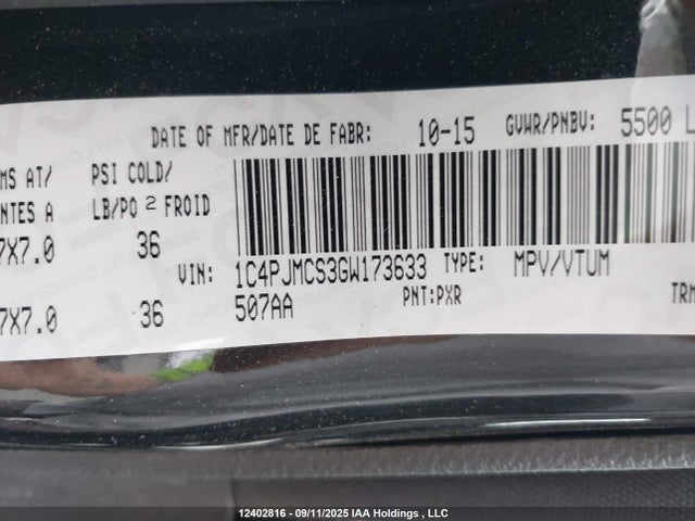 Jeep Cherokee 2016 1C4PJMCS3GW173633 Image 9