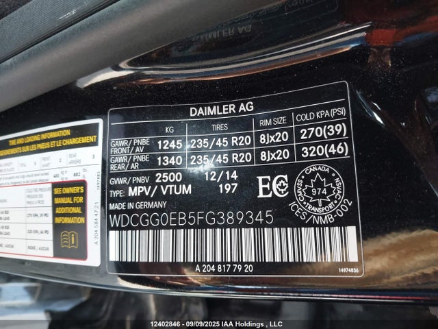 Mercedes-Benz Glk-Class 2015 WDCGG0EB5FG389345 Image 18
