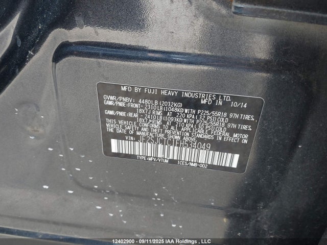Subaru 2.5na c0 2015 JF2SJCTC1FH534049 Image 9