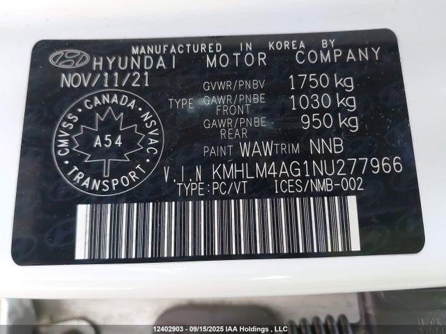 Hyundai mpi nu pe 2022 KMHLM4AG1NU277966 Image 19