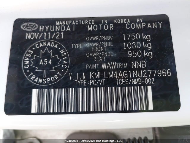 Hyundai mpi nu pe 2022 KMHLM4AG1NU277966 Image 20