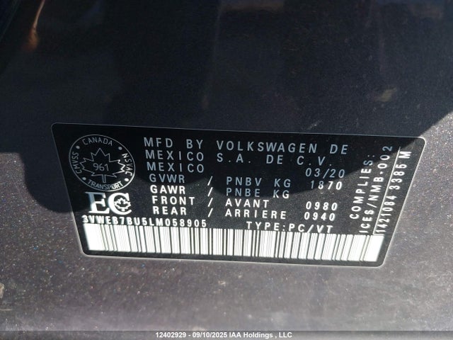3VWEB7BU5LM058905 Volkswagen 1.4 tsi