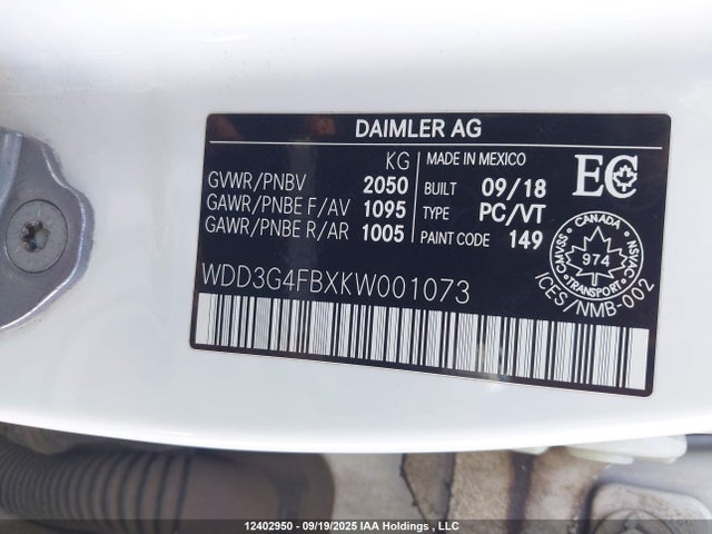 WDD3G4FBXKW001073 Mercedes-Benz m260