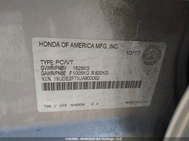19UDE2F7XJA800062 Acura k24v7